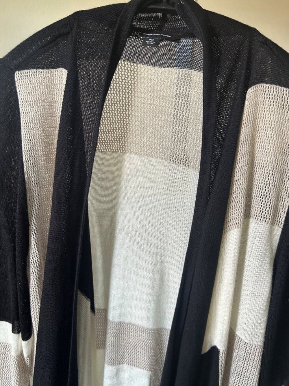INC INTERNATIONAL CONCEPTS Colorblock Waterfall Open Front Cardigan Size MP - Picture 4 of 9